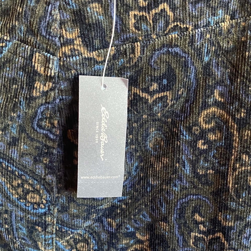 Eddie Bauer 100%Cotton  Dark Blue Paisley Pencil Skirt - Picture 5 of 12